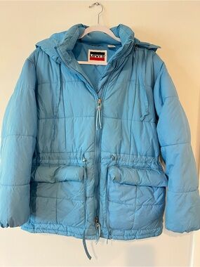 Levi's Roland  Blue Hooded Puffer Jacket Women’s Small S Water Repellent Coat